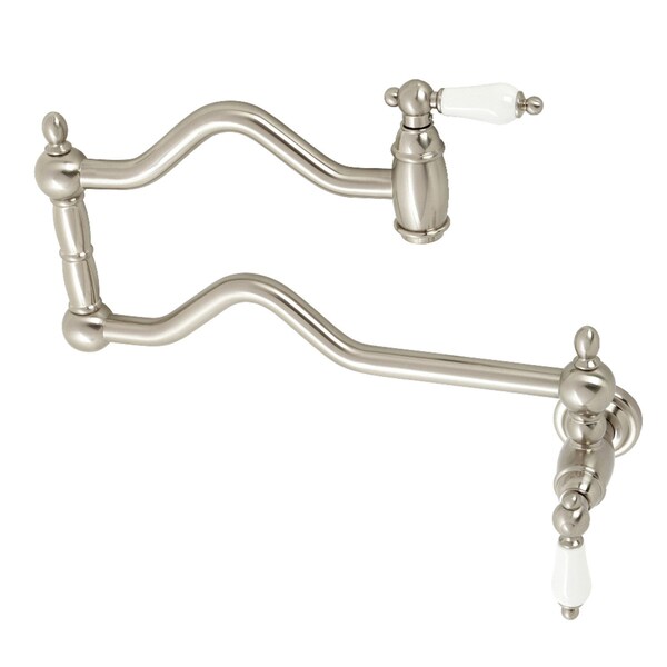 KS2108PL Heritage Wall Mount Pot Filler, Brushed Nickel